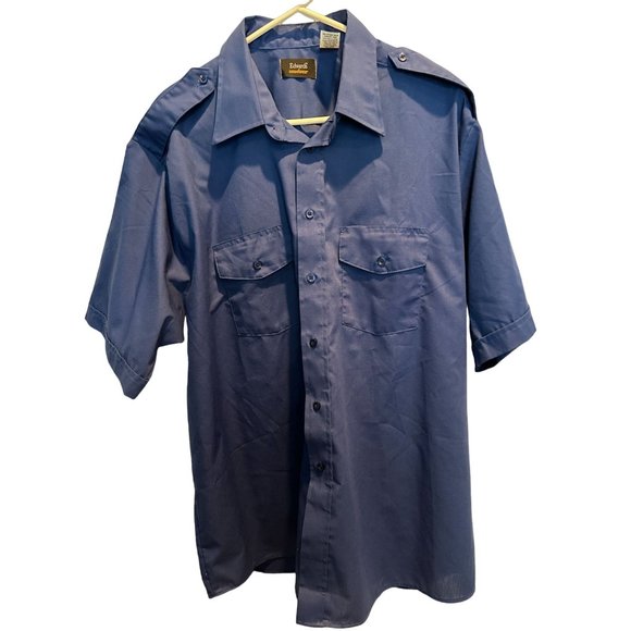 Edwards Casualwear Work Shirt XL NEW Short Sleeve, Dark Blue, Epaulets - Picture 1 of 5